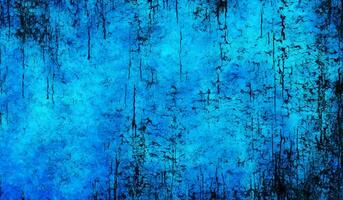 Neon blue distressed texture abstract digital art. AI Generative photo
