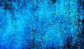 Neon blue distressed texture abstract digital art. AI Generative photo