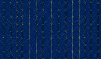 Argyle Seamless dark geometric pattern. Navy blue with thin golden dotted line. AI Generative photo