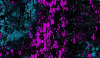 Neon black distressed texture abstract digital art. AI Generative photo