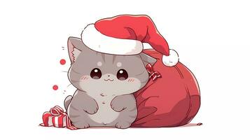cute kitten with christmas vibes photo