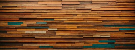 Wood aged art architecture texture abstract block stack on the wall for background, Abstract colorful wood texture for backdrop.. AI generated photo