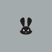 rabbit head logo design vector