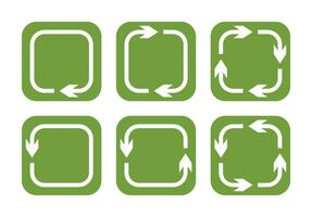 reload icon set, green color design on white background. vector for web, mobile app.