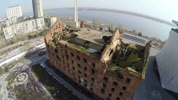 Flying over Gergart Mill in Volgograd, Russia video