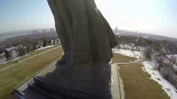 Aerial view of The Motherland Calls statue, Volgograd video