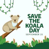 Save The Koala Day design template good for celebration usage. koala vector illustration. koala vector image. flat design. vector eps 10.