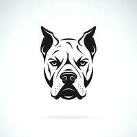 Vector of a pit bull dog head design on white background. Easy editable layered vector illustration. Pets. Animals.