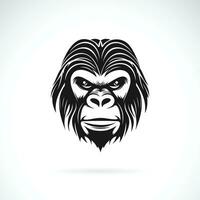 Vector of a gorilla head design on white background. Easy editable layered vector illustration. Wild Animals.