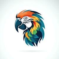 Vector of a macaw bird head design on white background. Wild Animals.