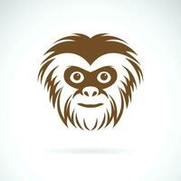 Vector of a gibbon face design on white background. Wildlife Animals. Easy editable layered vector illustration.