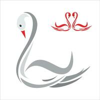 Vector of swan design on white background. Easy editable layered vector illustration. Wild Animals.