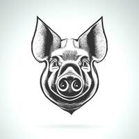 Vector of pig head design on white background. Easy editable layered vector illustration. Farm Animals.