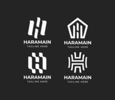 modern elegant monogram letter H logo design set vector