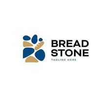 Letter B gravel stone and bread logo vector icon illustration design