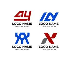 set of modern letter AY or YA logo design template vector