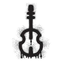 Violin graffiti with black spray paint vector