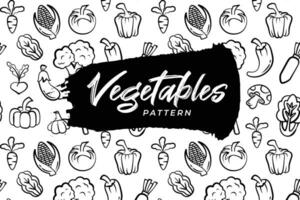 mano dibujado vegetales y especias sin costura modelo vector