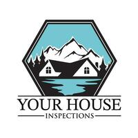 House and mountain logo design template. vector