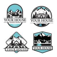 House and mountain logo design template. vector