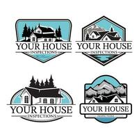 casa y montaña logo diseño modelo. vector