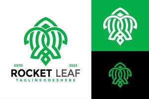 Rocket Leaf Logo design vector symbol icon illustration