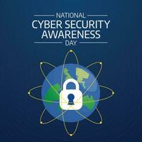 National Cybersecurity Awareness Month vector design template good for celebration usage. cyber vector illustration. flat design. vector eps 10.