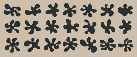 Organic amoeba drop form. Modern set of vector illustrations. Collection of abstract shapes for design.