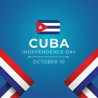 Cuba Independence Day vector design template good for celebration usage. cuba flag vector illustration. flat design. vector eps 10.