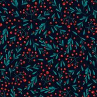 Vector pattern with twigs and berries