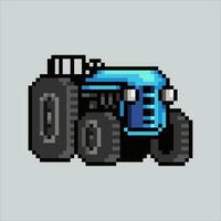 píxel Arte ilustración tractor. pixelado tractor. tractor máquina granja icono pixelado para el píxel Arte juego y icono para sitio web y vídeo juego. antiguo colegio retro vector