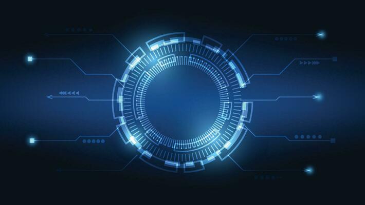 Hi tech circle digital HUD screen for modern graphic design. futuristic technology background concept