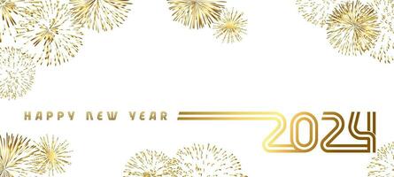 Happy New Year 2024 greeting card design vector