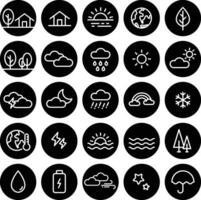 flat design vector cweather and nature icon set collection