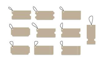 Set of price tags coupon design isolated on a white background. Vector illustration.