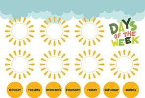 Calendar icons with days of the week. Monday, tuesday, wednesday, thursday,  friday, saturday, sunday. Date days to-do list. 20628053 Vector Art at  Vecteezy