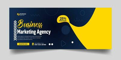 Digital marketing agency social media business promotion with web banner template design. vector