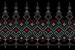 Cross stitch colorful geometric traditional ethnic pattern Ikat seamless pattern abstract design for fabric print cloth dress carpet curtains and sarong Aztec African Indian Indonesian vector