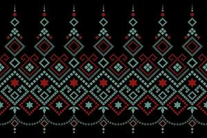 Cross stitch colorful geometric traditional ethnic pattern Ikat seamless pattern abstract design for fabric print cloth dress carpet curtains and sarong Aztec African Indian Indonesian vector