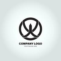 company logo with swivel shapes, in the style of minimalist monochromatic, black and white, simple, stencil design style vector