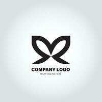 empresa logo con girar formas, en el estilo de minimalista monocromo, negro y blanco, simple, plantilla diseño estilo vector