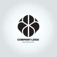 company logo with swivel shapes, in the style of minimalist monochromatic, black and white, simple, stencil design style vector