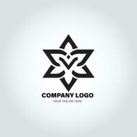 company logo with swivel shapes, in the style of minimalist monochromatic, black and white, simple, stencil design style vector