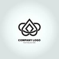 company logo with swivel shapes, in the style of minimalist monochromatic, black and white, simple, stencil design style vector