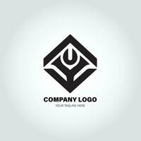 company logo with swivel shapes, in the style of minimalist monochromatic, black and white, simple, stencil design style vector