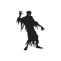 Scary zombie halloween design with siluet style and black and white color vector