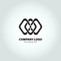 empresa logo con girar formas, en el estilo de minimalista monocromo, negro y blanco, simple, plantilla diseño estilo vector