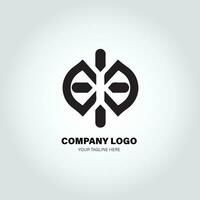 company logo with swivel shapes, in the style of minimalist monochromatic, black and white, simple, stencil design style vector