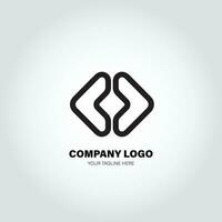 company logo with swivel shapes, in the style of minimalist monochromatic, black and white, simple, stencil design style vector