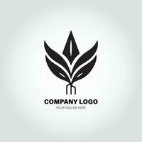 company logo with swivel shapes, in the style of minimalist monochromatic, black and white, simple, stencil design style vector